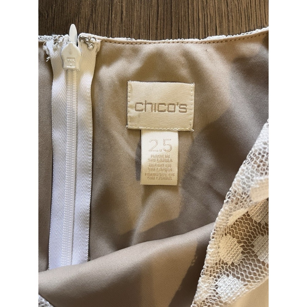Mod 1960s Style Lace Shift Dress Knee Length Bridal Resort Cocktail Chico 2.5/14 - Picture 5 of 6